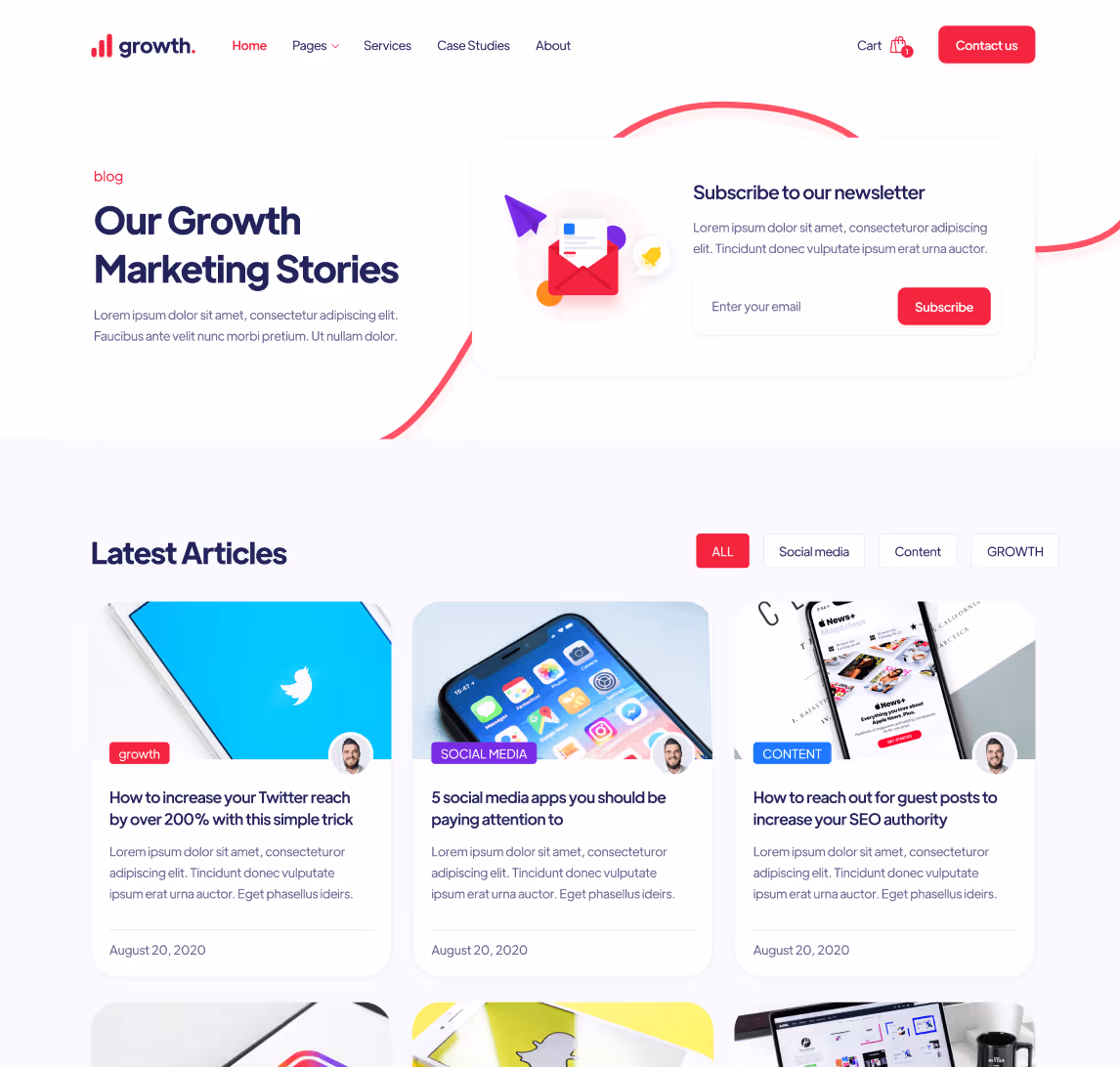 Blog Growth - Growth Webflow Template
