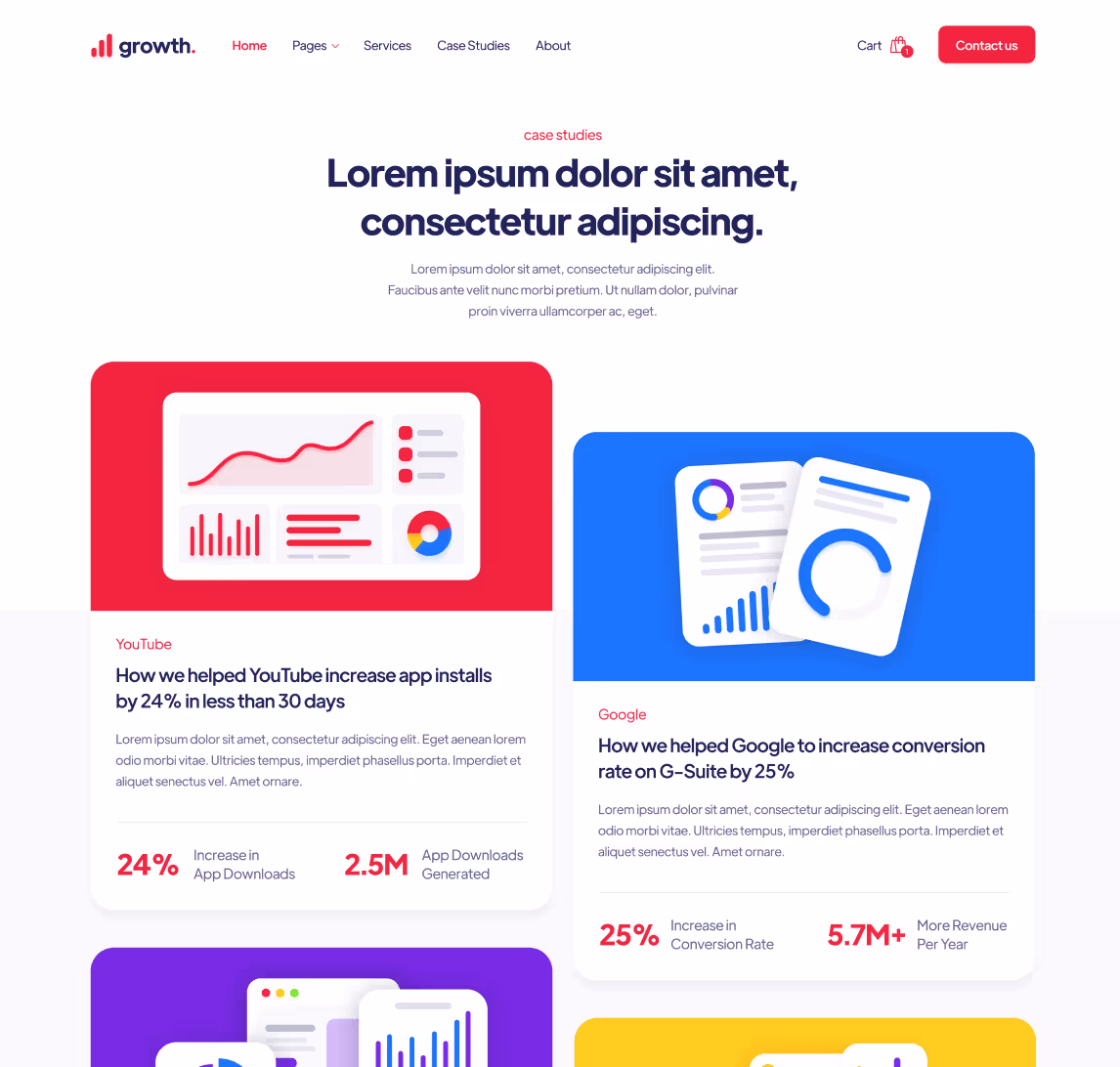 Case Studies - Growth Webflow Template